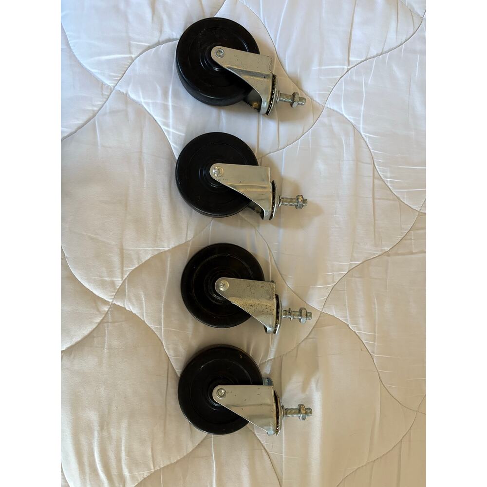 HEAVY DUTY METAL CASTER WHEELS w/screws SETOF 4 DIY Project Rolling Bench